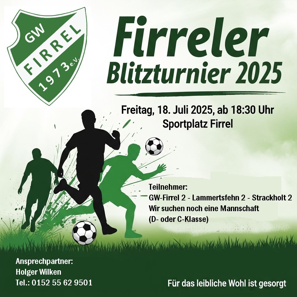 Herren-Fußballturnier beim grün-Weiß Firrel